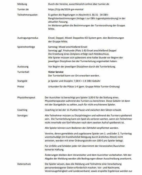 Rangliste U13 02
