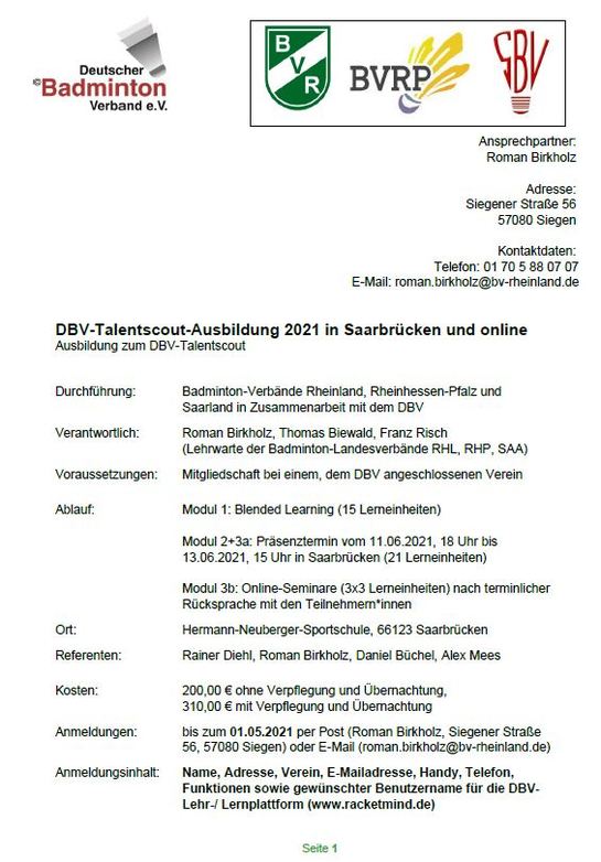 DBV Talentscout Ausbildung 2021 Seite 1