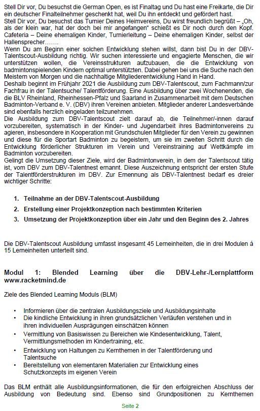 DBV Talentscout Ausbildung 2021 Seite 2